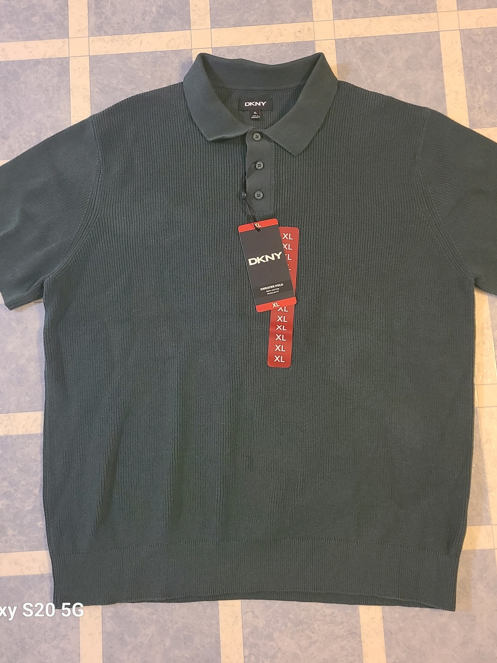 DKNY Men's Forest Green Short-Sleeve Polo